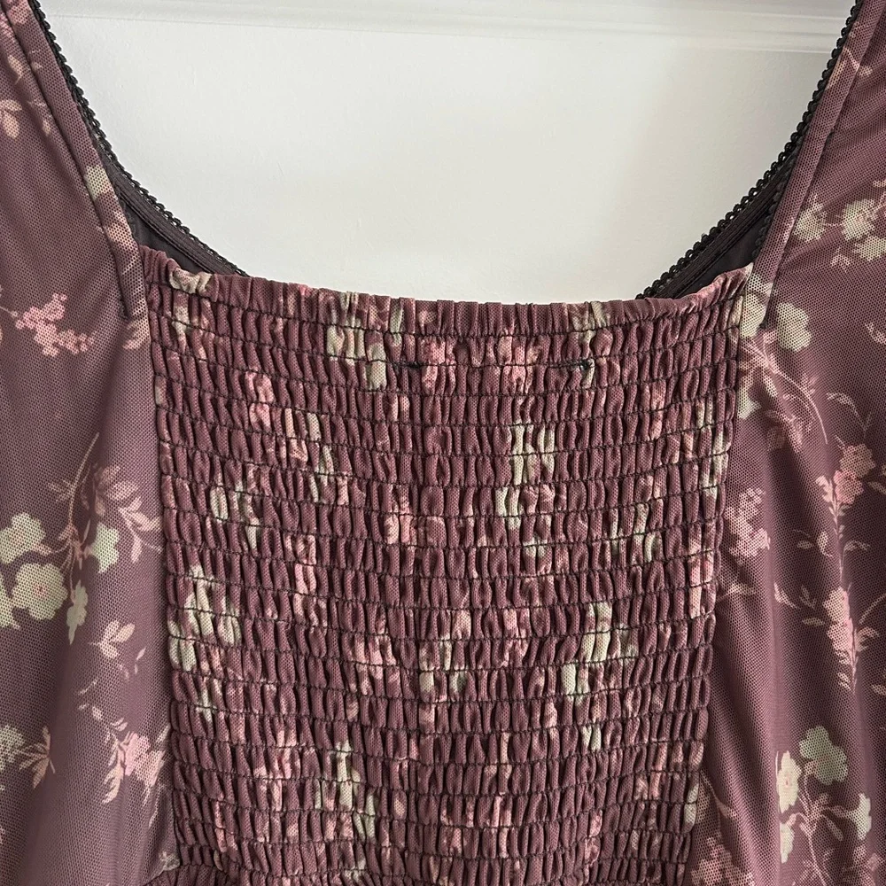 Urban Outfitters Diana Floral Cut Out Romper Brown Green Size L - Picture 13 of 16